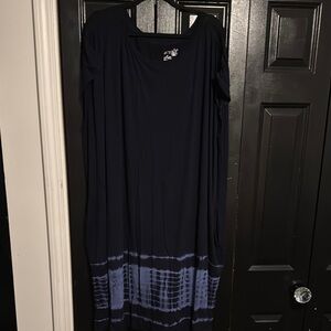 Navy Blue Tie-Dye Pajama dress